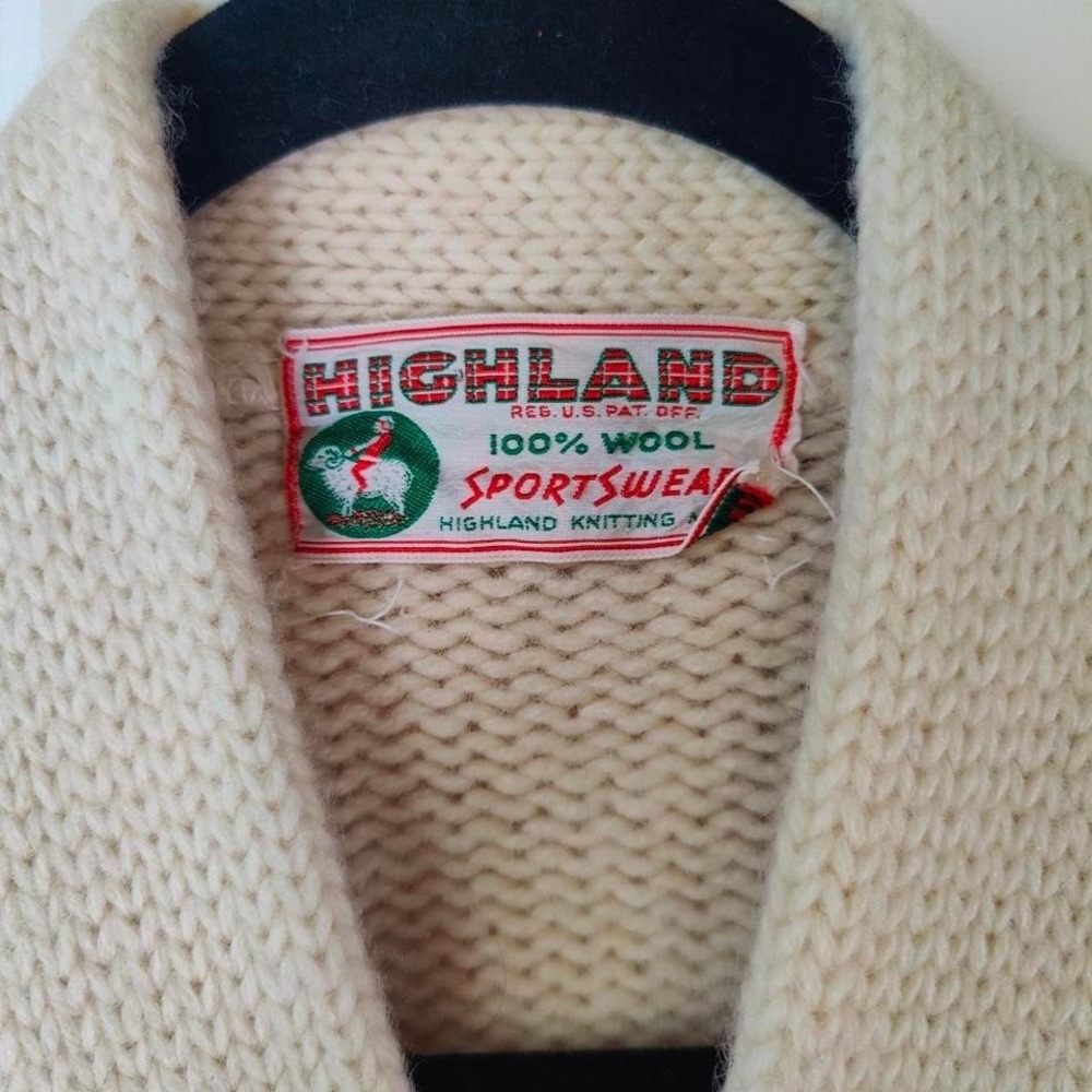 Vintage 50s 60s Highland Sportswear Shetland Wool Varsity Cardigan Collegiate S - Picture 2 of 8